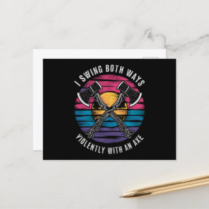 Carte Postale Bisexuel Je Swing Les Deux Voies Ax Funny Bi Pride