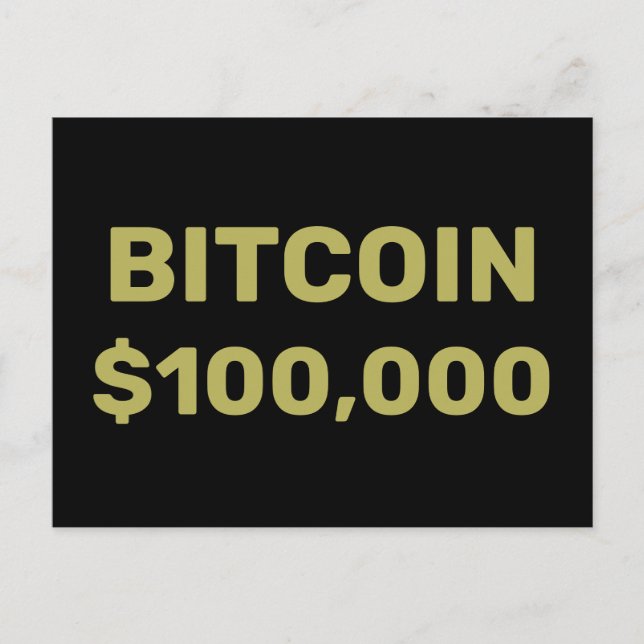Carte Postale Bitcoin 100000 Célébration (Devant)