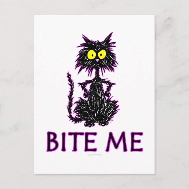 Carte Postale Bite-Moi ! Conception de cadeaux de chat (Devant)