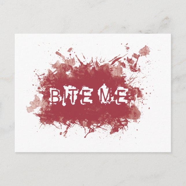 Carte Postale Bite-moi tache de sang (Devant)