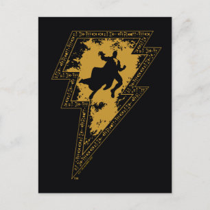 Carte Postale Black Adam Distressed Lightning Bolt Graphic