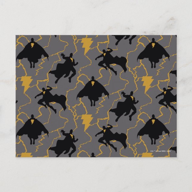 Carte Postale Black Adam Lightning Silhouette Pattern (Devant)