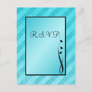 Carte postale Black and Aqua Stripe R.S.V.P
