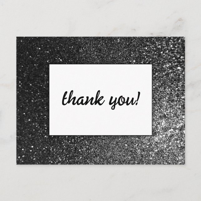 Carte Postale Black and White Glam Chic Moderne Parties scintill (Devant)