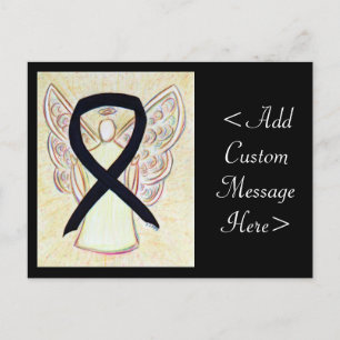 Carte postale Black Awareness Ribbon Angel Custom