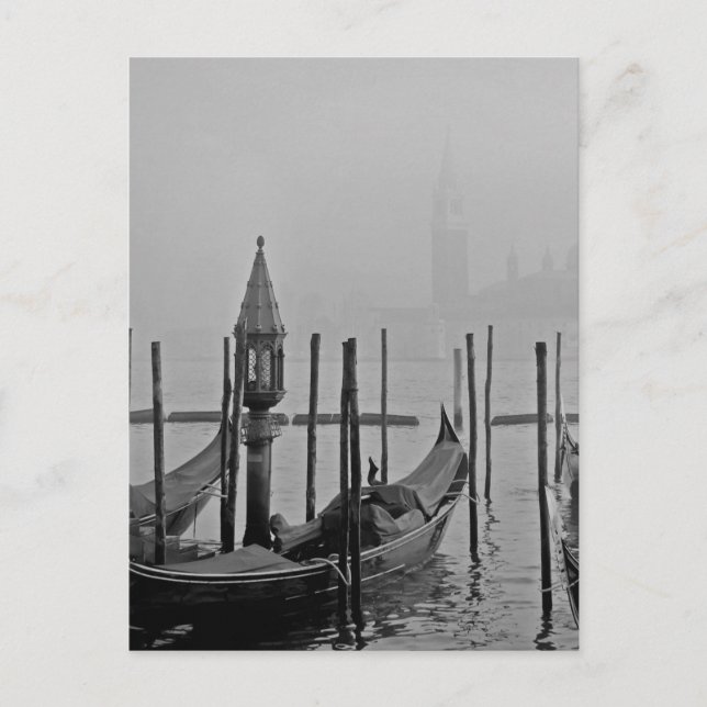 Carte Postale Black Blanc Grand Canal Venise Italie Voyage (Devant)
