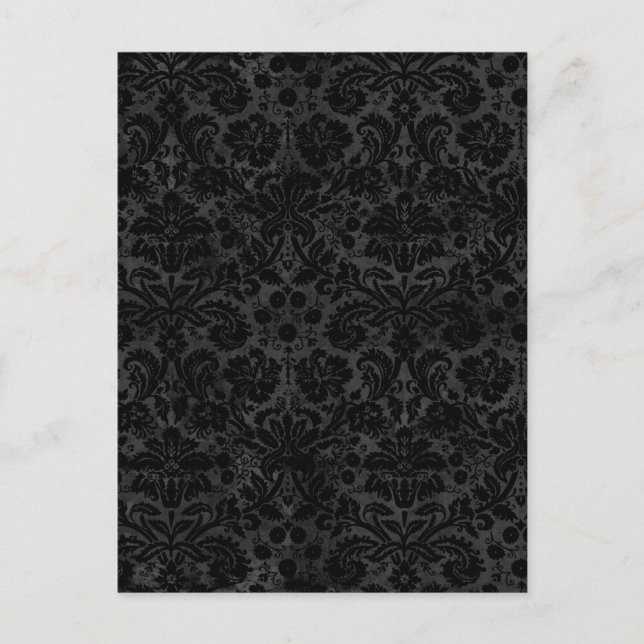 Carte Postale Black Charcoal Damask (Devant)