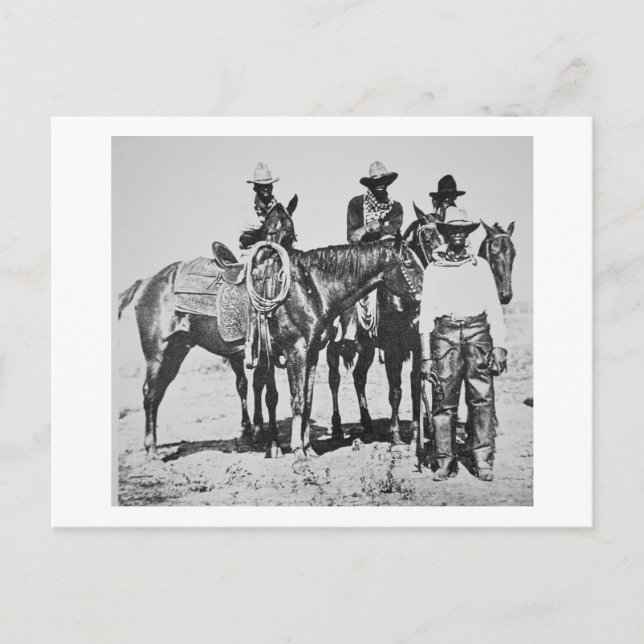 Carte Postale Black Cowboys à Bonham, Texas, vers 1890 (photo b/ (Devant)