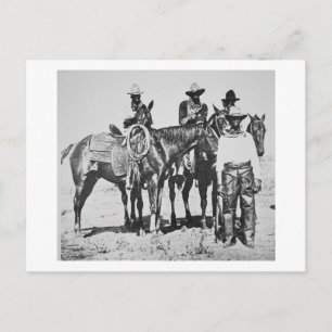 Carte Postale Black Cowboys à Bonham, Texas, vers 1890 (photo b/