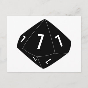 Carte postale Black D10 Dice Table Number