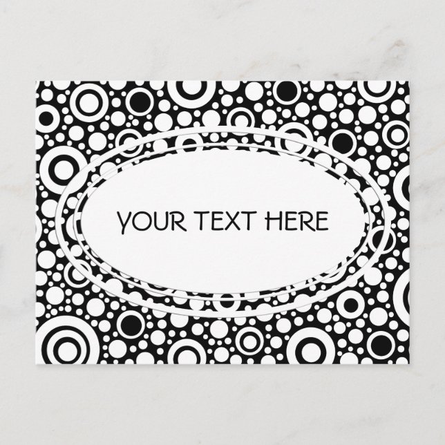 Carte Postale Black Dots & Circles Grid + your backgr. & (Devant)