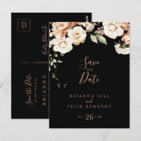Black Formal Royal Floral Enregistrer la date