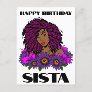 Carte Postale Black Girl Magic Birthday Sista Melanin Woman Post