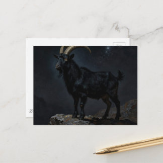 Carte Postale Black Goat at Night