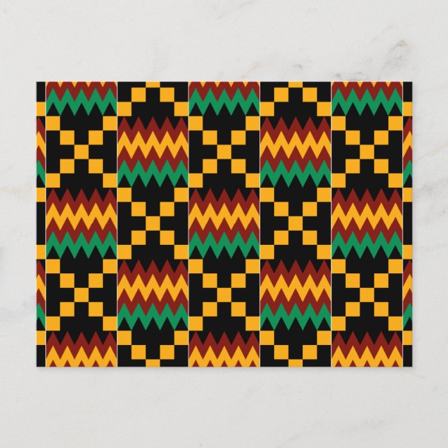 Carte Postale Black, Green, Red, et Yellow Kente Cloth (Devant)