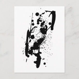 Carte Postale Black Ink Splash
