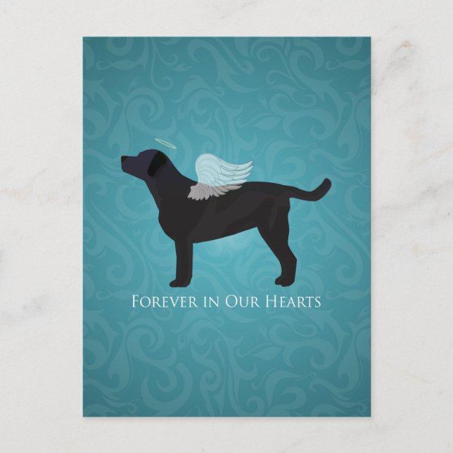 Carte Postale Black Lab Pet Memorial Sympathy Pet Perte Concepti (Devant)