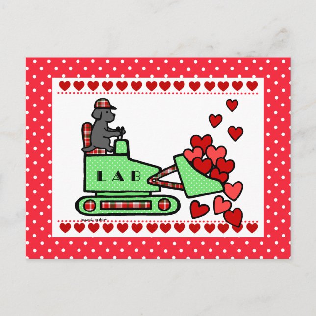 Carte Postale Black Labrador a volé votre coeur (Devant)
