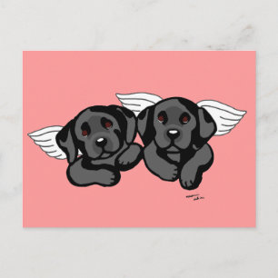 Carte Postale Black Labrador Angels (Rainbow Bridge)