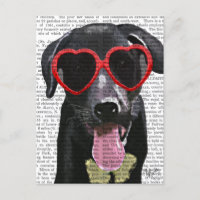 Black Labrador Avec Lunettes de soleil Coeur