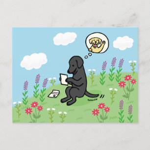Carte Postale Black Labrador et lettre d'un ami