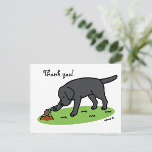 Carte postale Black Labrador Friendly Merci