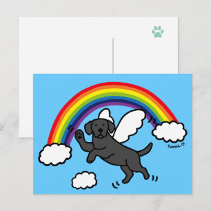 Carte Postale Black Labrador Guardian Angel (Rainbow Bridge)