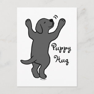 Carte Postale Black Labrador Puppy Hug