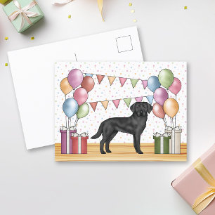 Carte Postale Black Labrador Retriever Lab Chien coloré Annivers