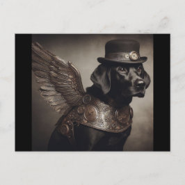 Carte Postale Black Labrador Steampunk