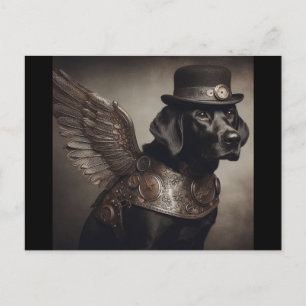 Carte Postale Black Labrador Steampunk