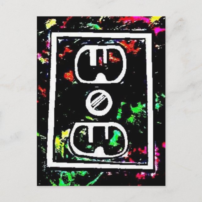 Carte Postale Black Light / Neon Splash "Outlet" de Levi G. (Devant)