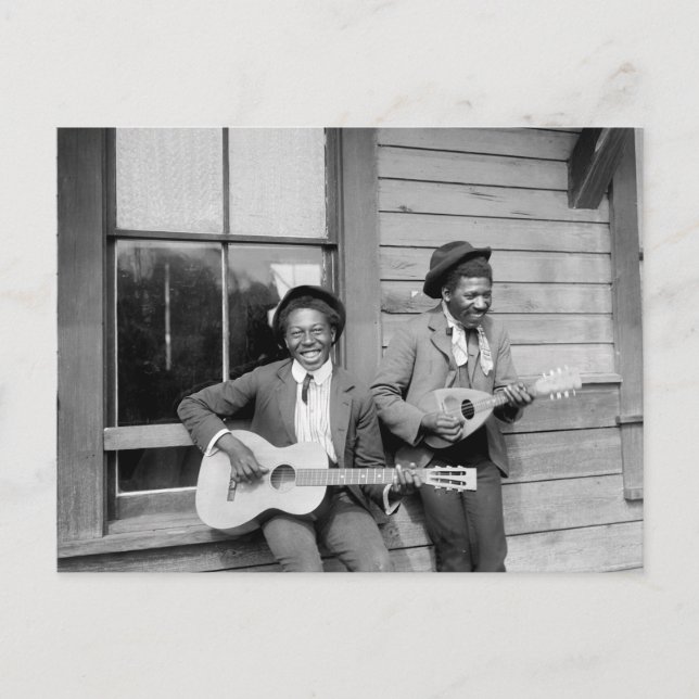 Carte Postale Black Men Jouant de la guitare, 1902 (Devant)
