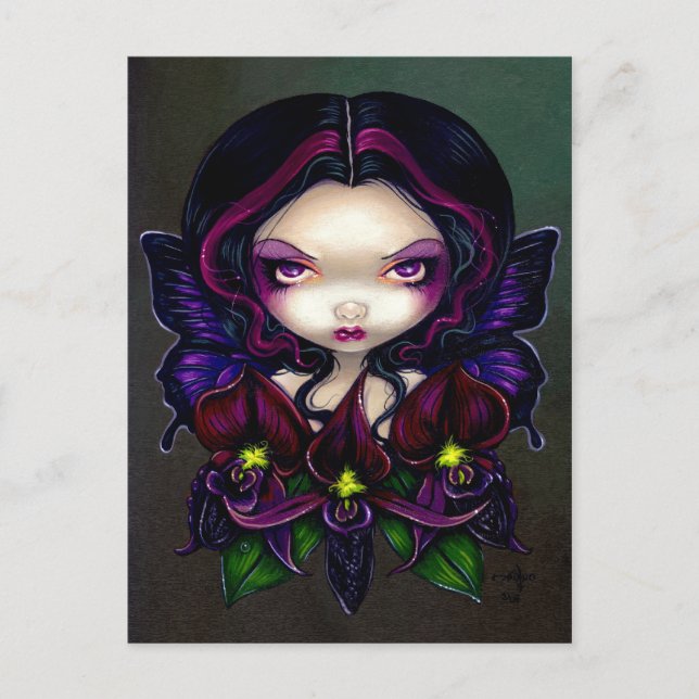 Carte postale "Black Orchid Fairy" (Devant)