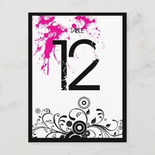 Carte Postale Black & Pink Grungy Heart Music Mariage à thème