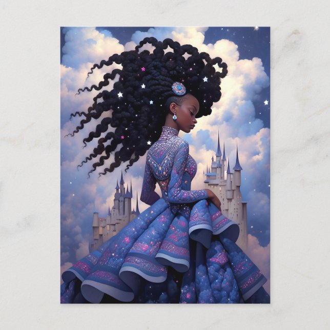 Carte Postale Black Princess Imaginaire Art (Devant)
