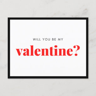 Carte Postale Black Red Serez-Vous Mon Valentin