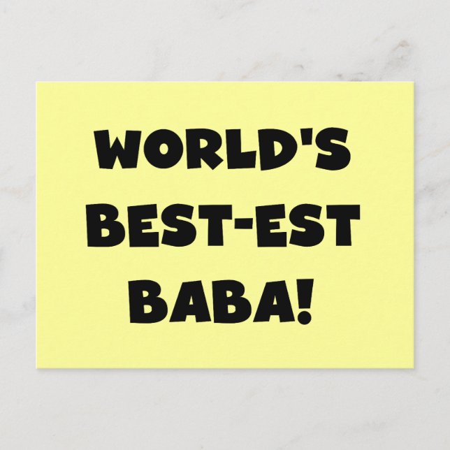 Carte Postale Black Text Meilleurs T-shirts et cadeaux Baba (Devant)