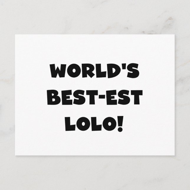 Carte Postale Black Text Meilleurs T-shirts et cadeaux Lolo (Devant)