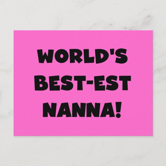 Carte Postale Black Text Meilleurs T-shirts et cadeaux Nanna (Devant)
