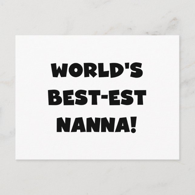 Carte Postale Black Text Meilleurs T-shirts et cadeaux Nanna (Devant)