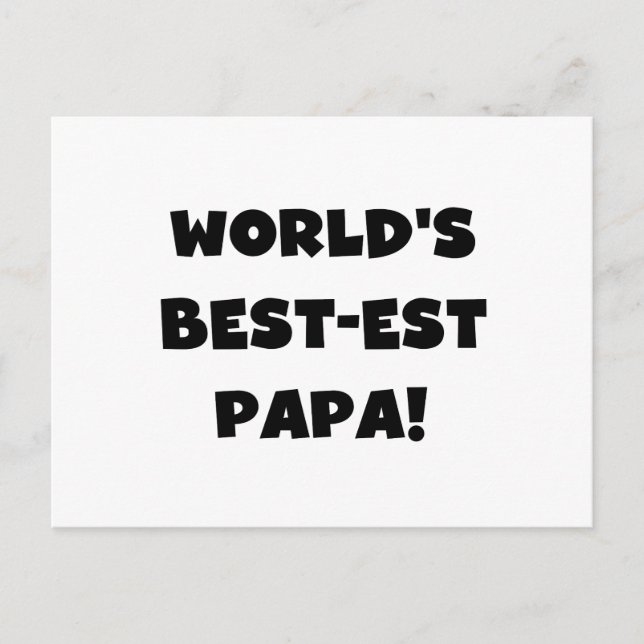 Carte Postale Black Text World's Best of Papa Tshirts and Gifts (Devant)