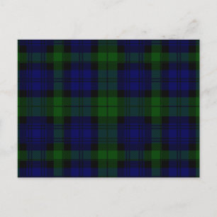 Carte Postale Black Watch Tartan bleu vert Plaid