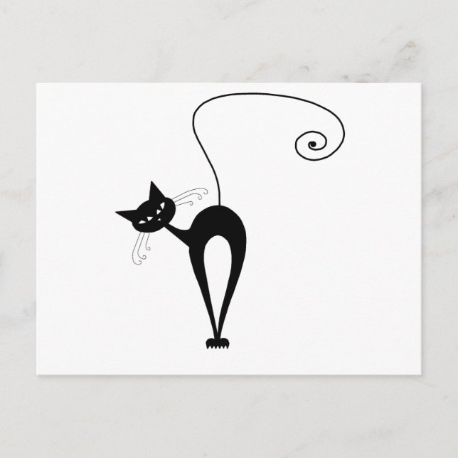 Carte Postale Black Whimsy Kitty 3 (Devant)