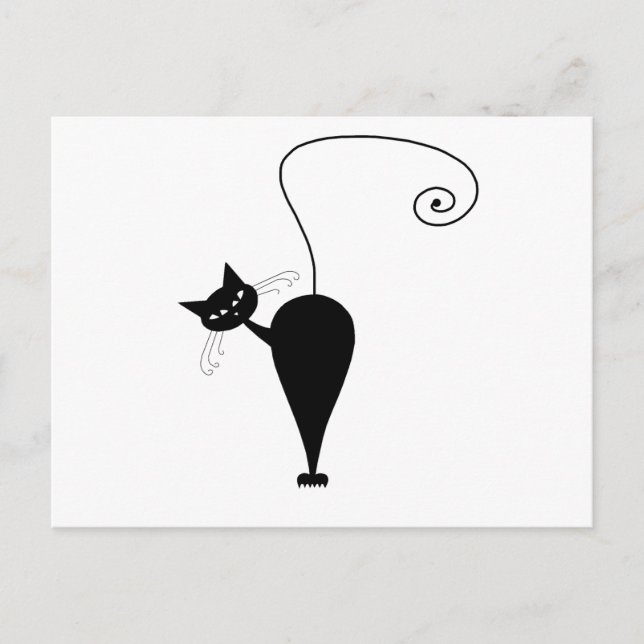 Carte Postale Black Whimsy Kitty 5 (Devant)