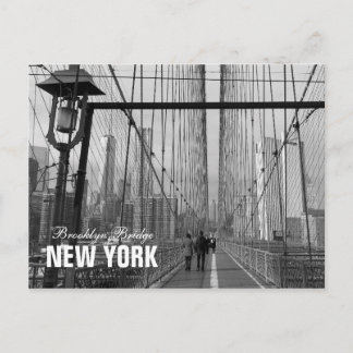 Carte Postale Black White Brooklyn Bridge