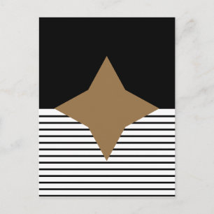Carte Postale Black White Colorblock & Brown Diamond