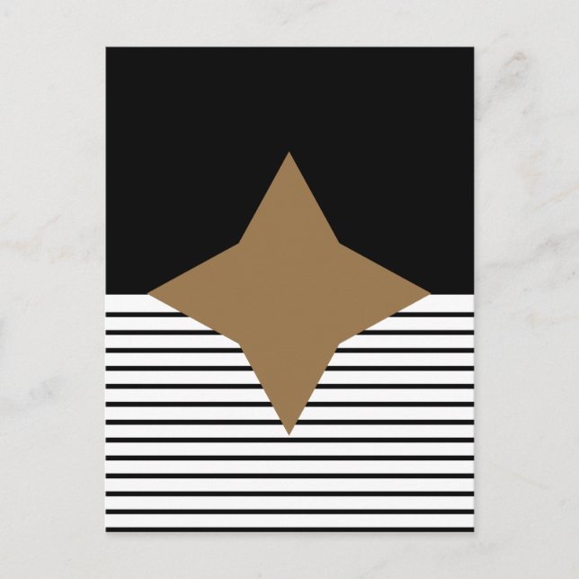Carte Postale Black White Colorblock & Brown Diamond (Devant)