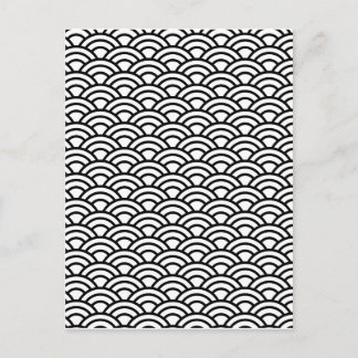 Carte Postale Black & White Japanese Fish Scale Circle Geometric