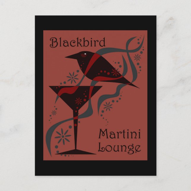 Carte Postale Blackbird Martini Lounge (Devant)